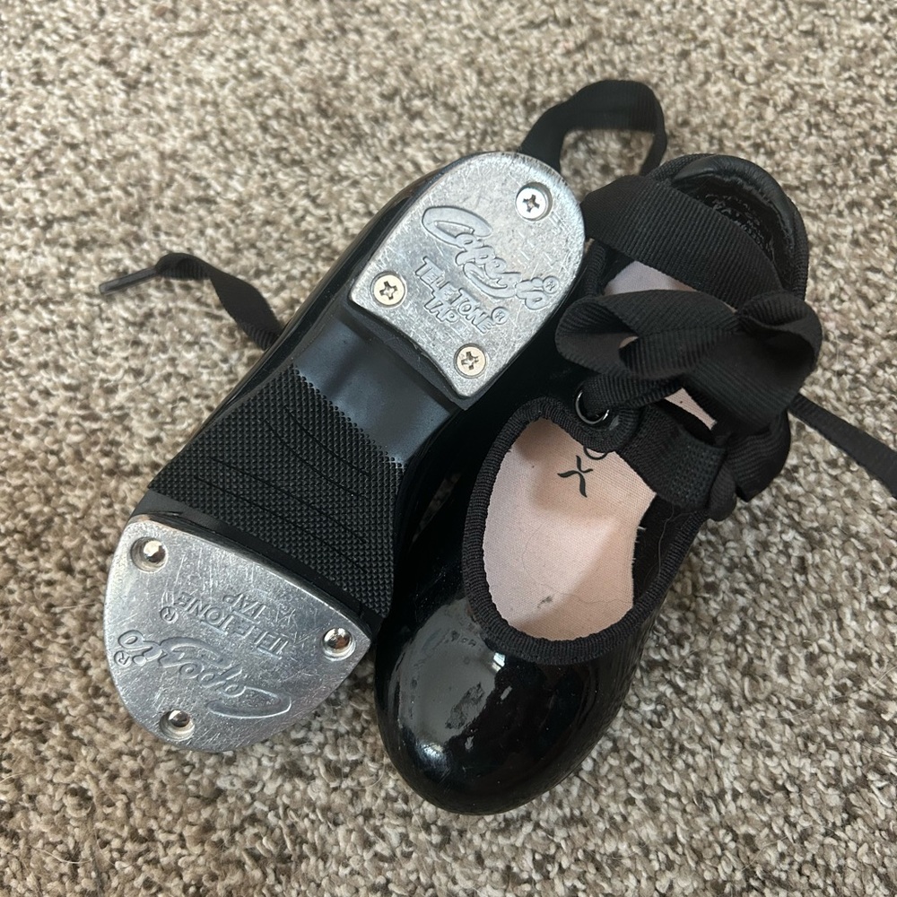 Kids Black Tap Dance Shoes